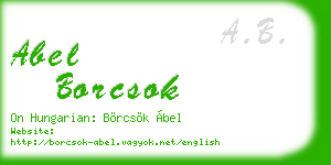 abel borcsok business card